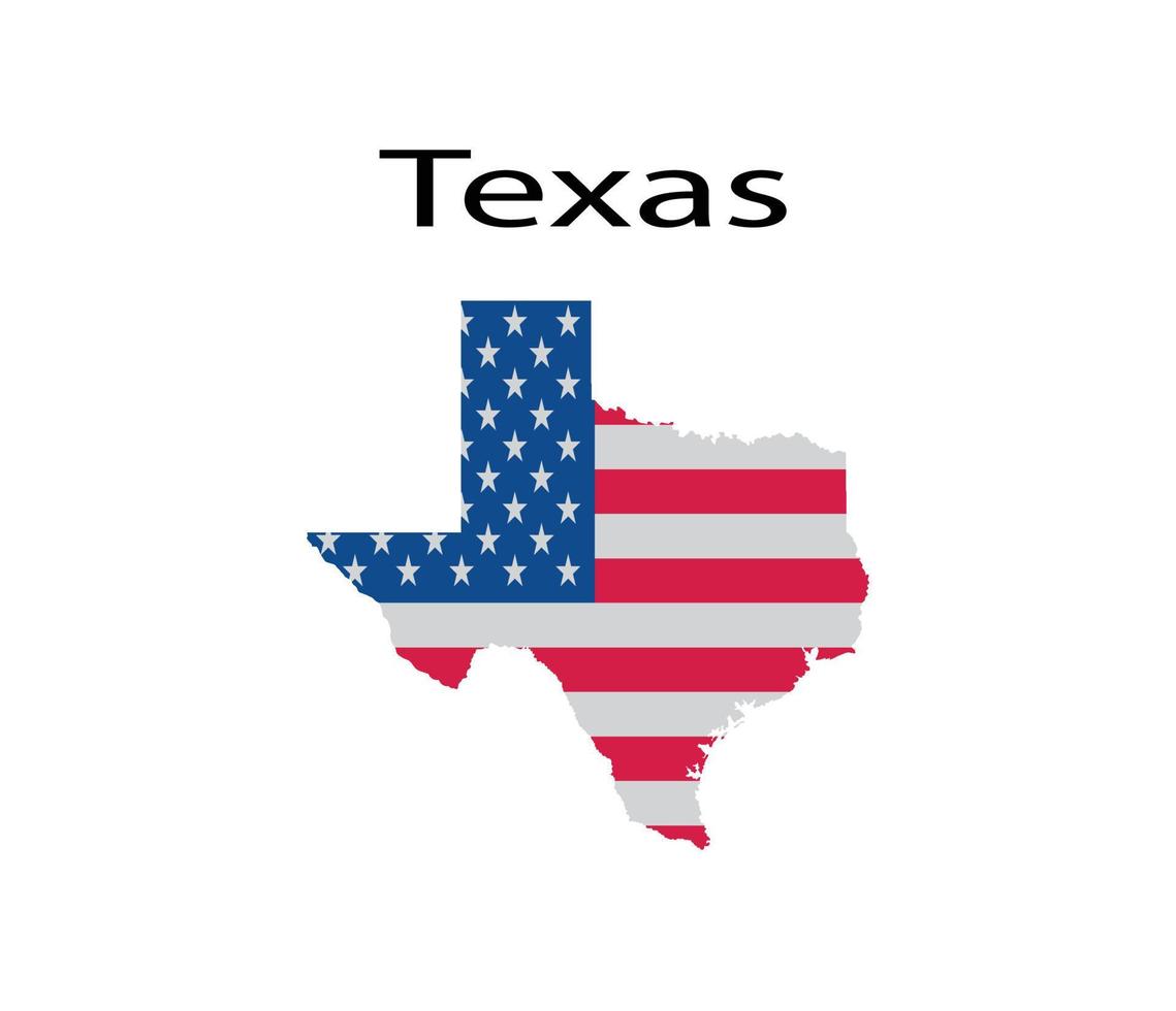 ilustración de mapa de texas en fondo blanco vector