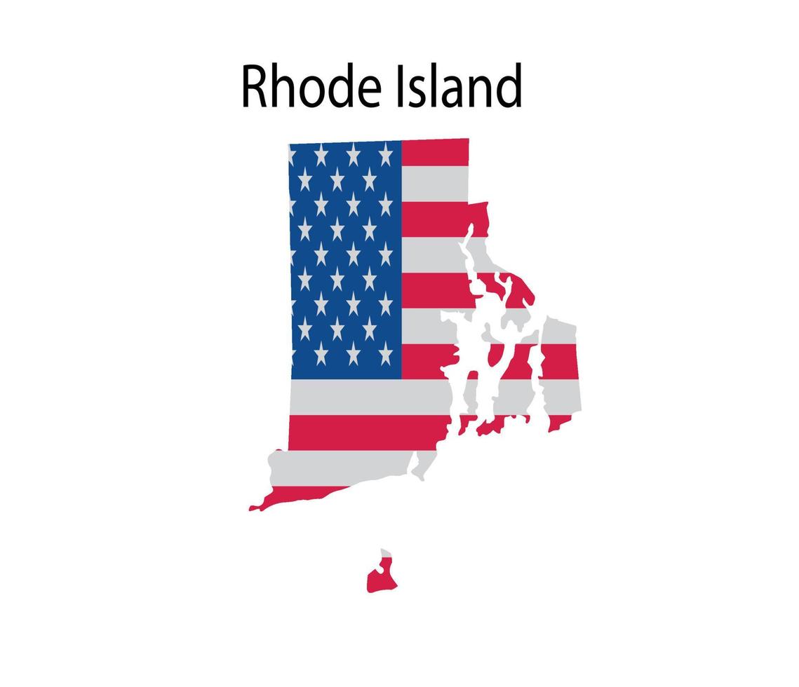 ilustración de mapa de rhode island en fondo blanco vector