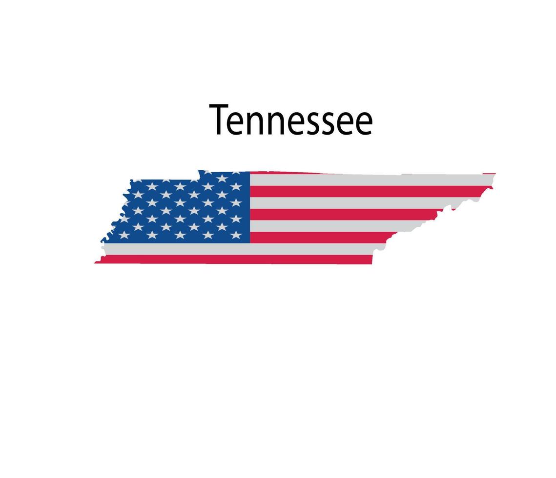 ilustración de mapa de tennesse en fondo blanco vector