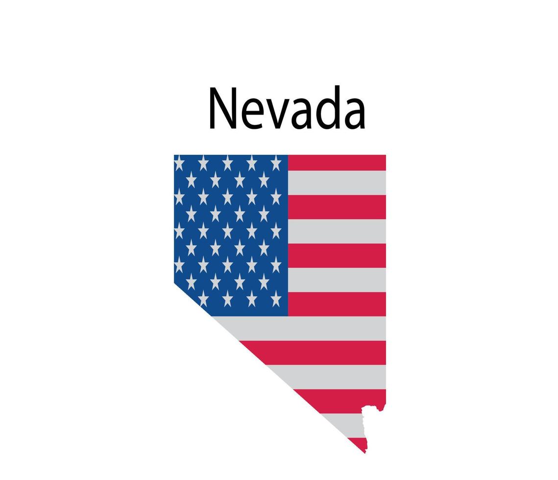 ilustración de mapa de nevada en fondo blanco vector