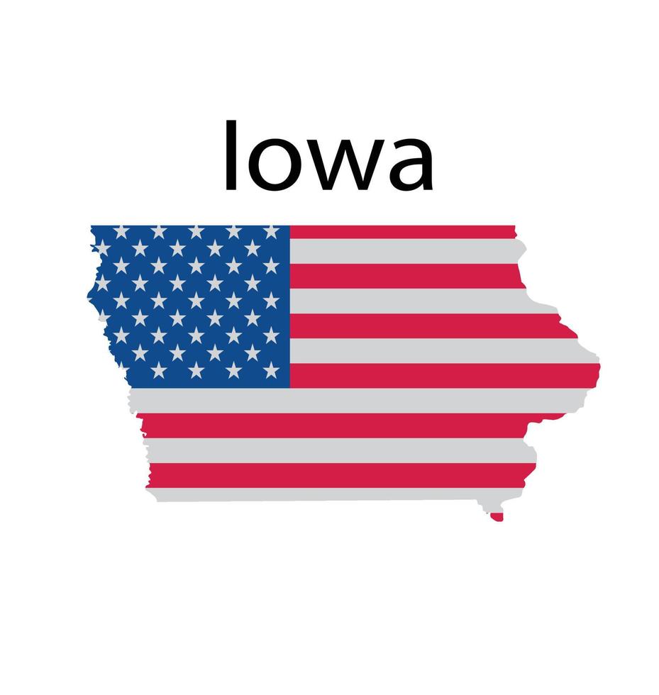 Iowa Map Illustration in White Background vector