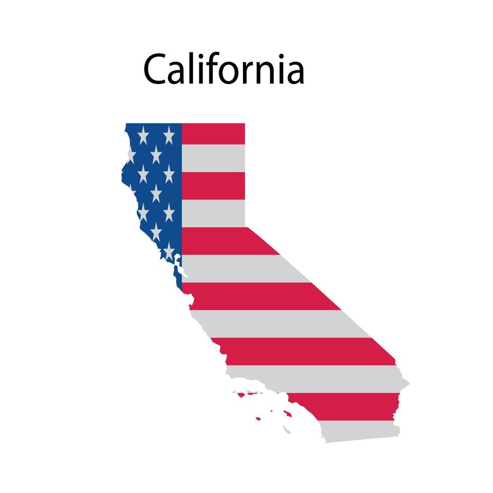 California Map Illustration in White Background vector