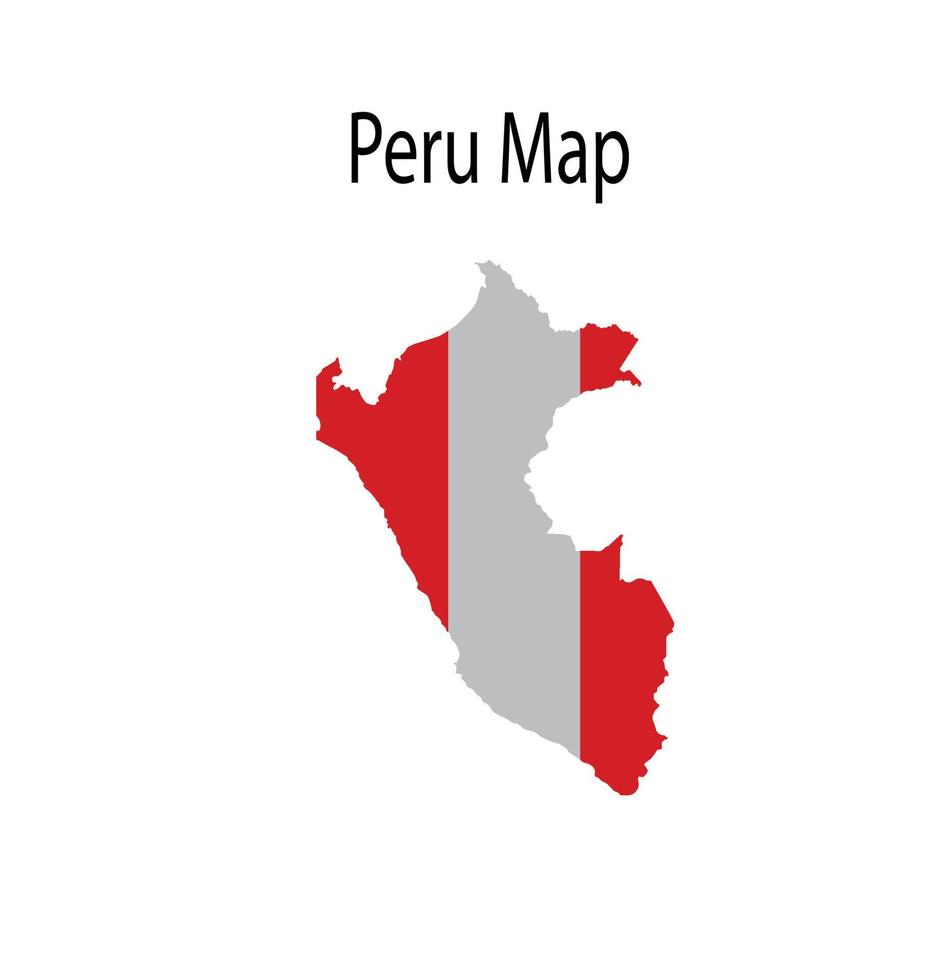 Peru Map Illustration in White Background vector