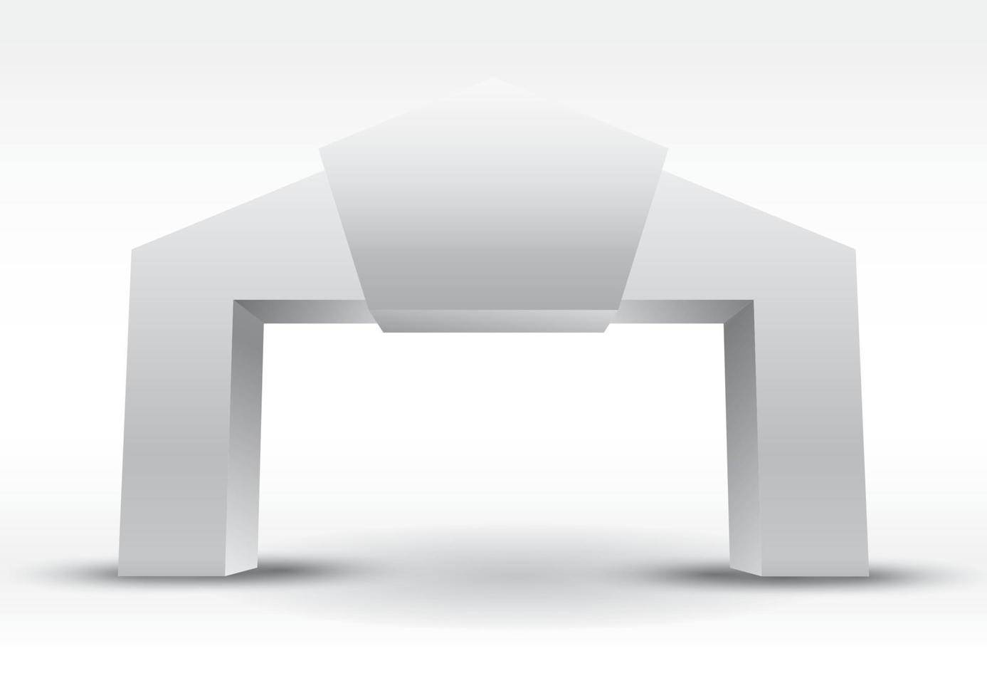 3d gate entrance exhibition vector editable with modern style on isolated background