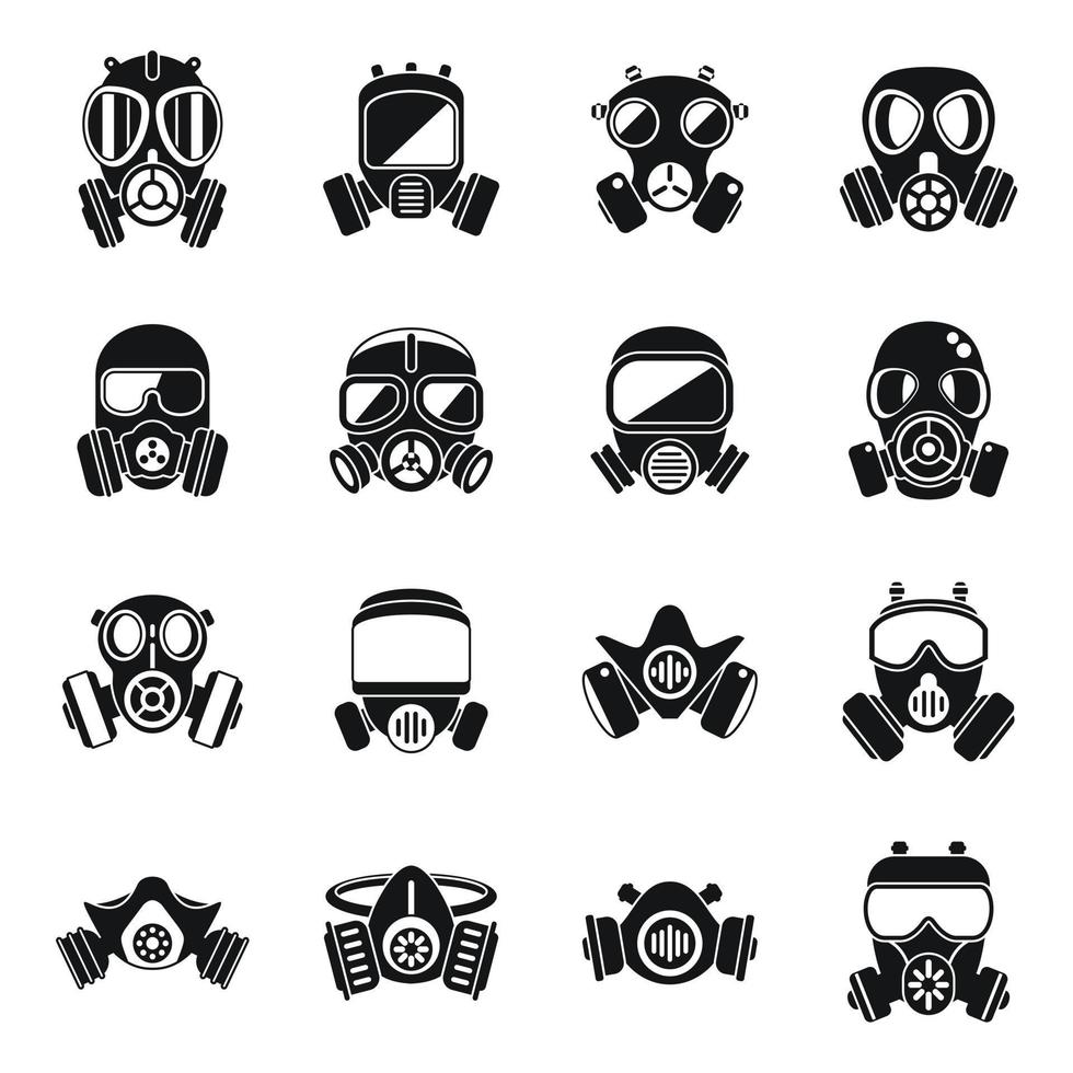 Gas mask icon simple vector. Air pollution vector