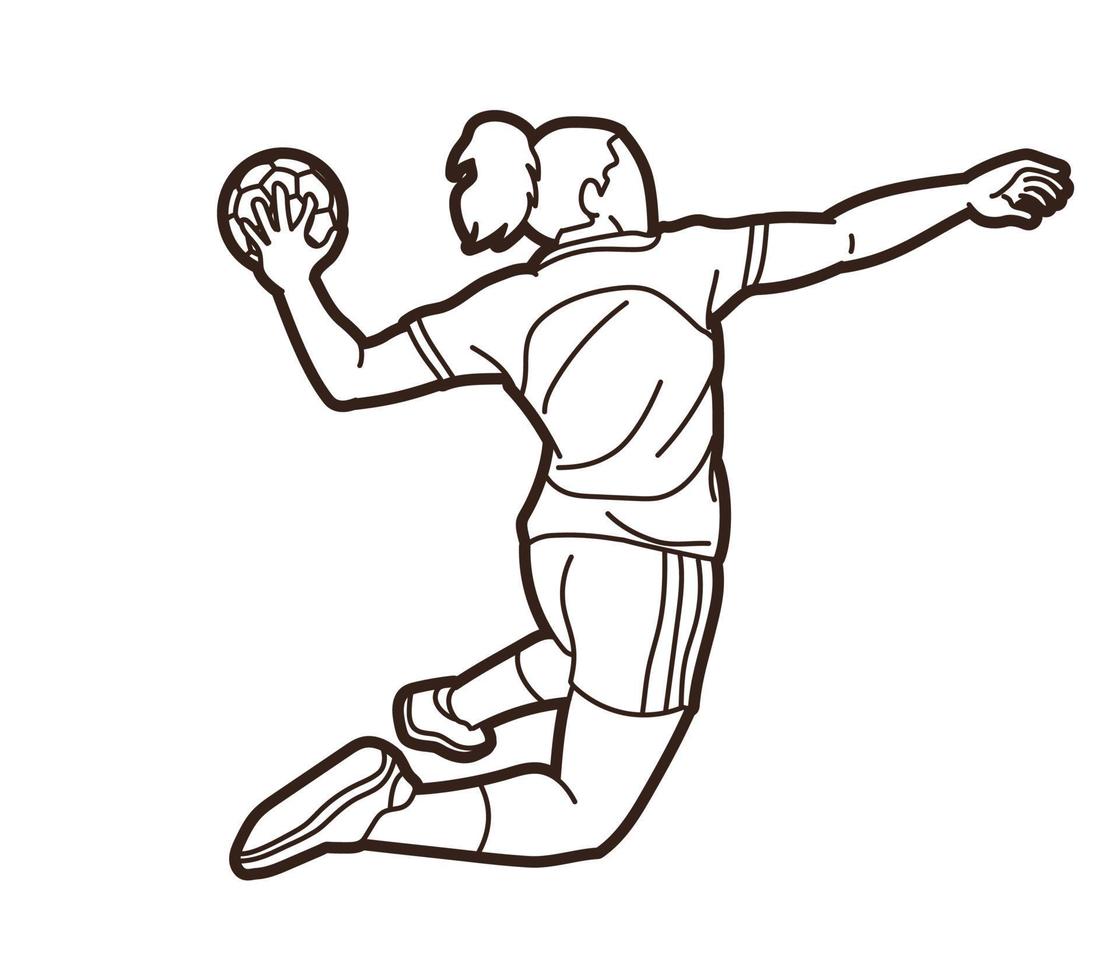 balonmano deporte femenino jugador vector