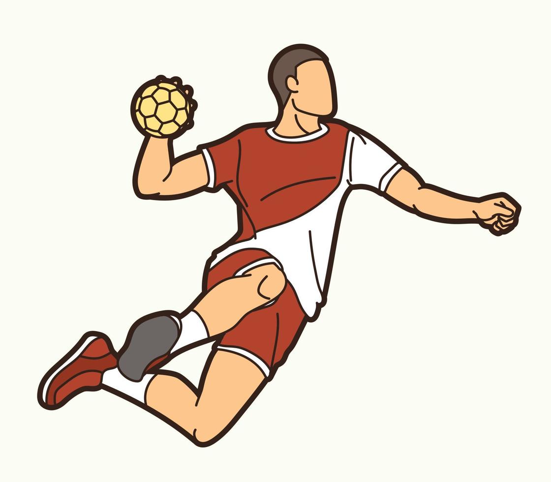 Handball Sport Male Player Action Graphic Vector