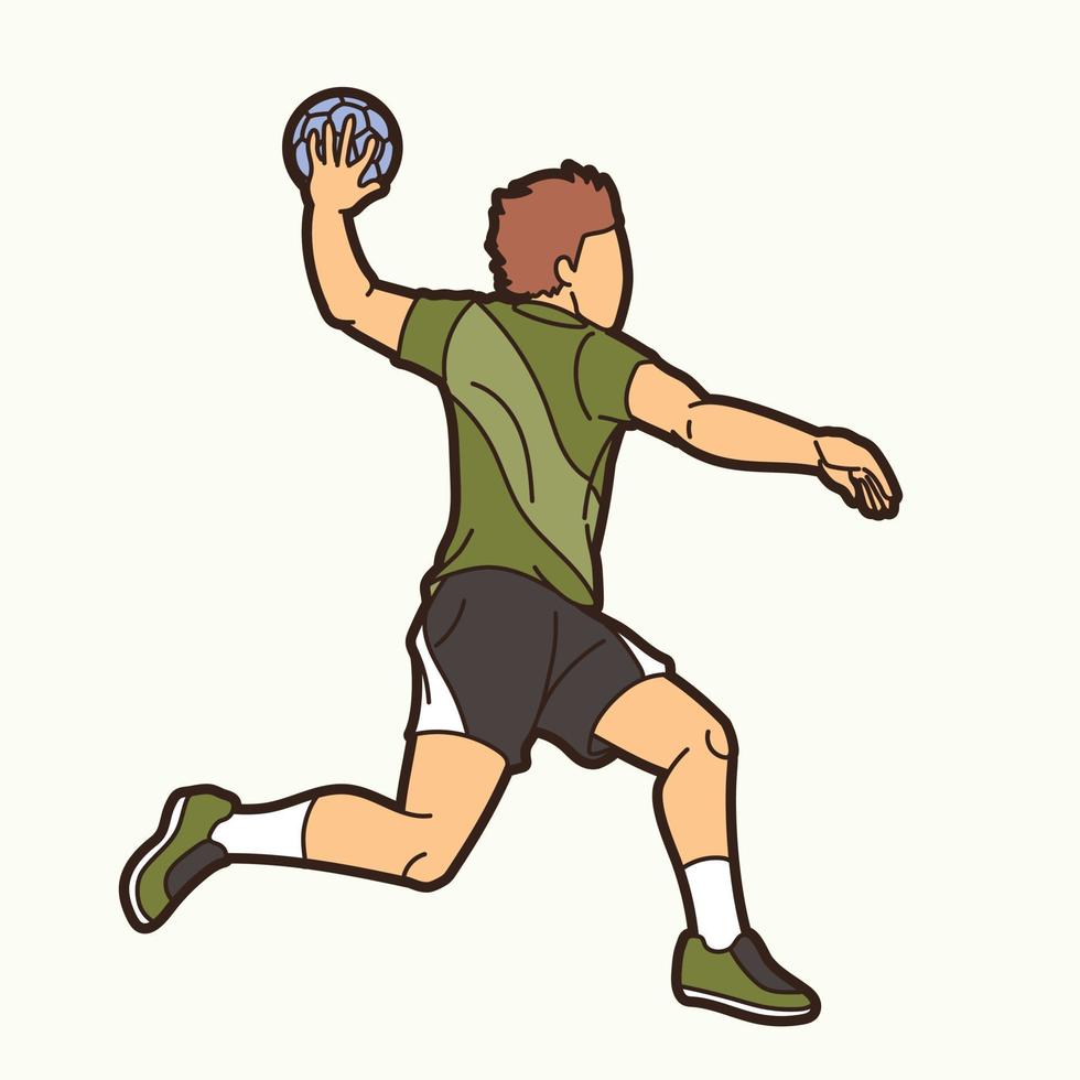 balonmano deporte masculino jugador acción vector