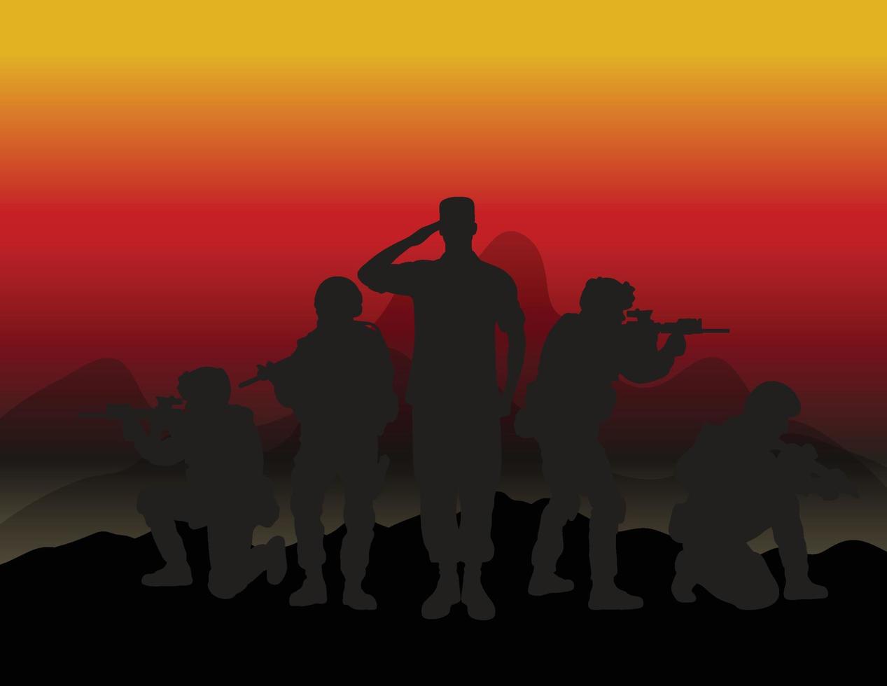 hand drawn kargil vijay diwas illustration in the afternoon vector