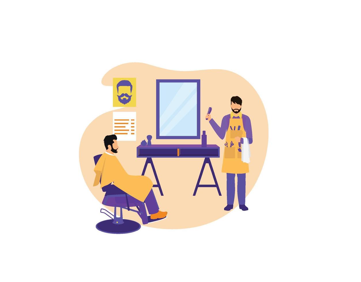 Barber shop flat design vector