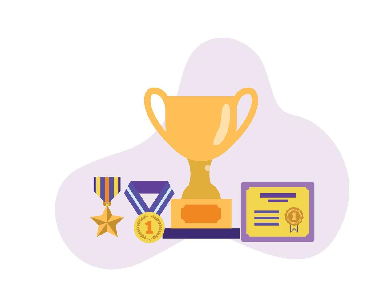 Awards icons flat design vector