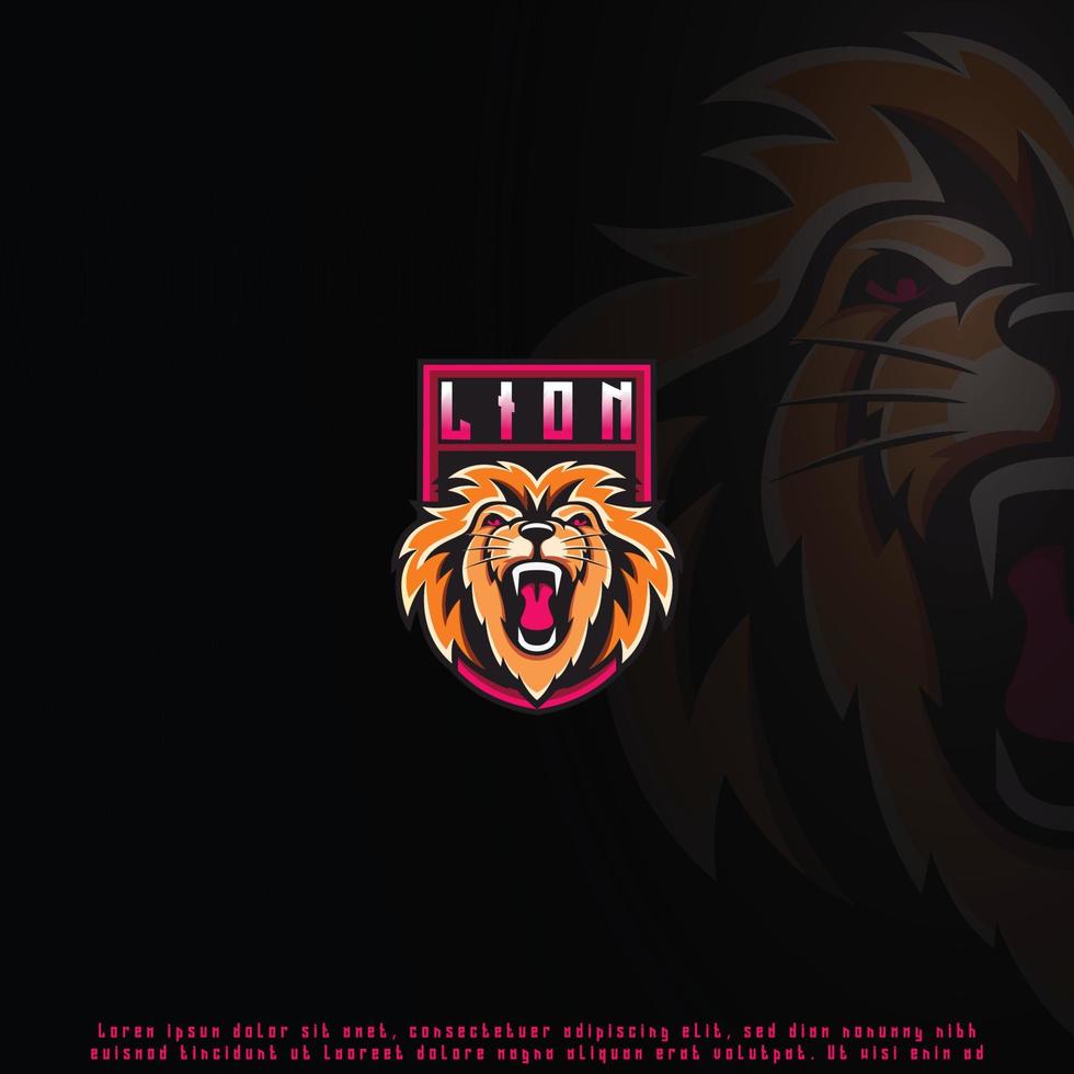 león mascota mejor diseño de logotipo buen uso para la insignia del emblema de identidad del símbolo y más. vector