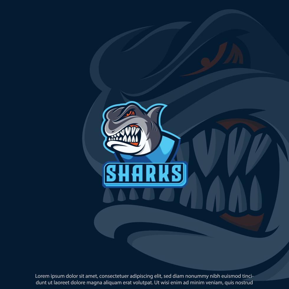 Sharks mascot best logo design good use for symbol identity emblem badge and more vector