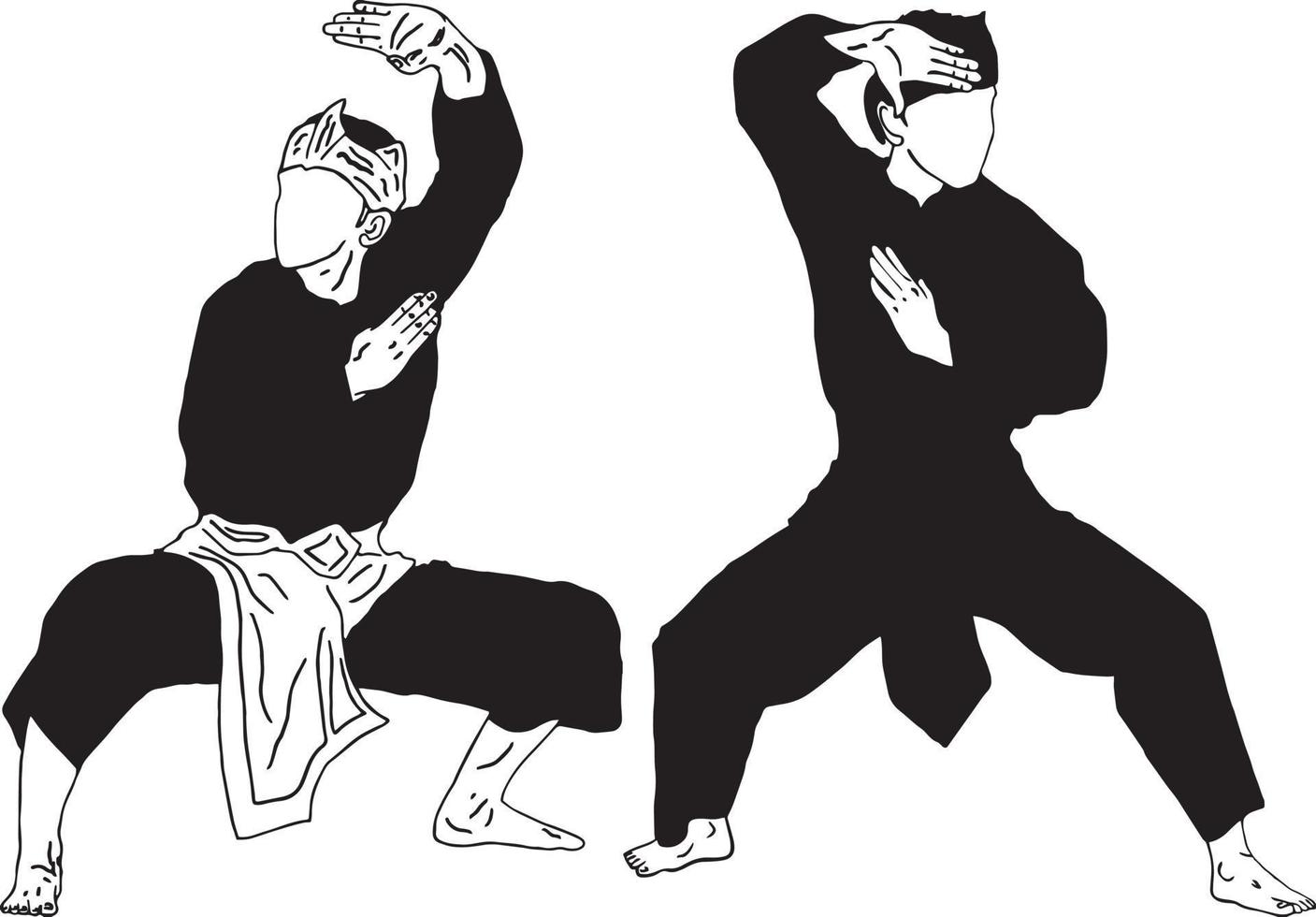 pencak silat silhouette vector