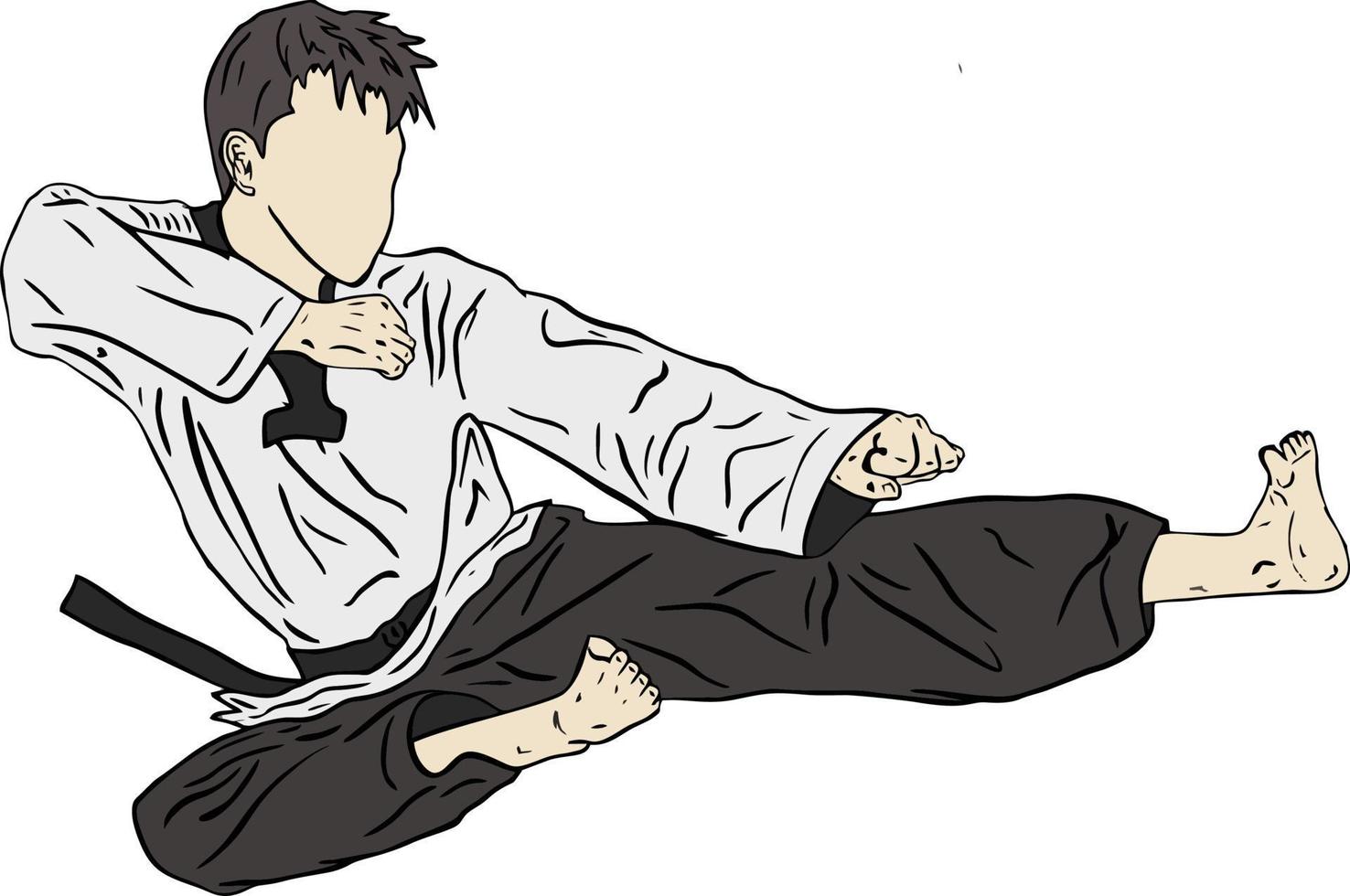 taekwondo vector kick pose and technique