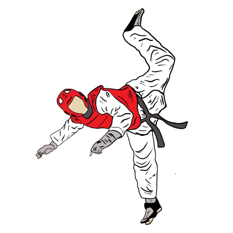 taekwondo kick vector