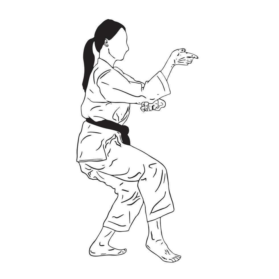 taekwondo kick vector illustration