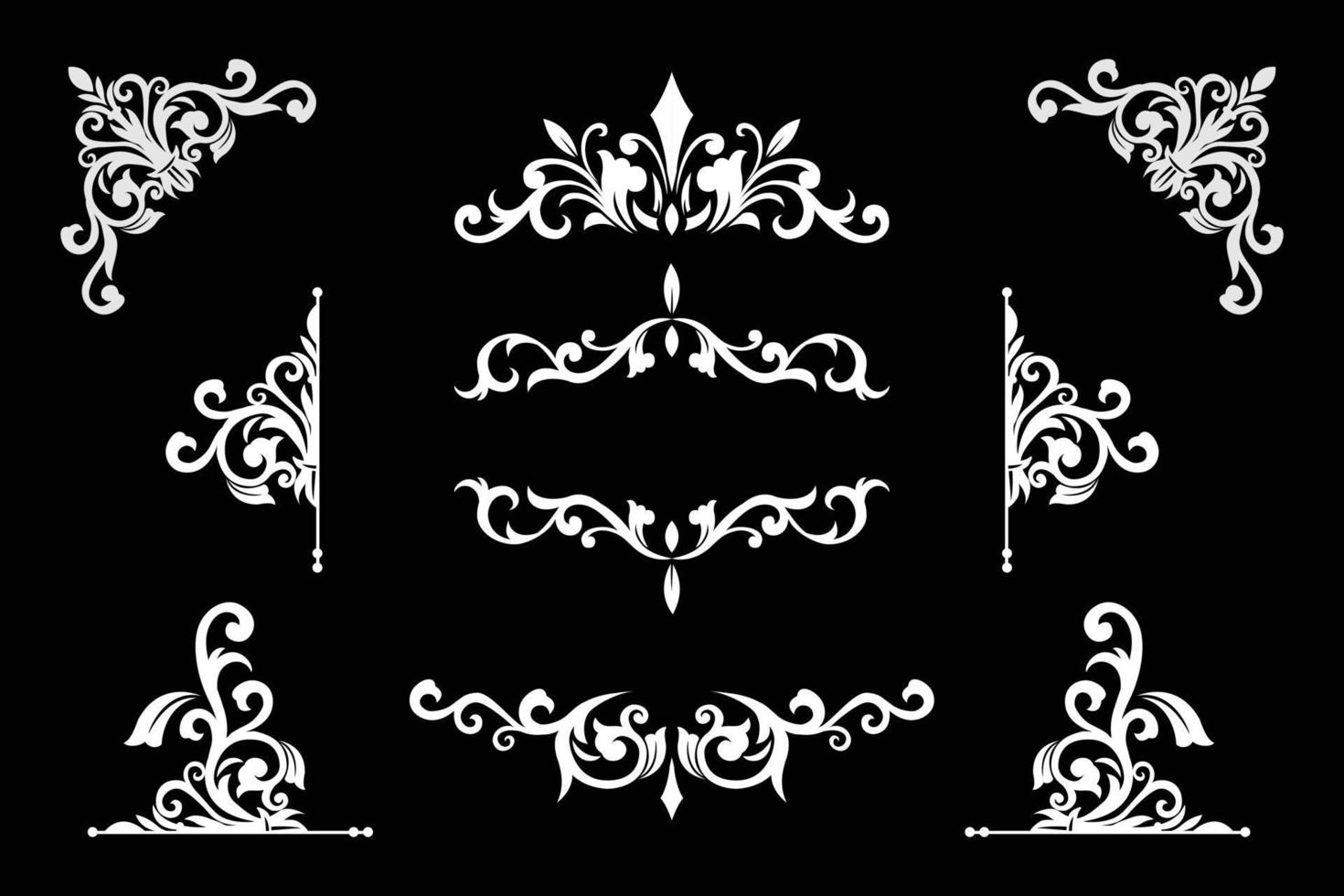 elegante conjunto de decoración de adornos vector