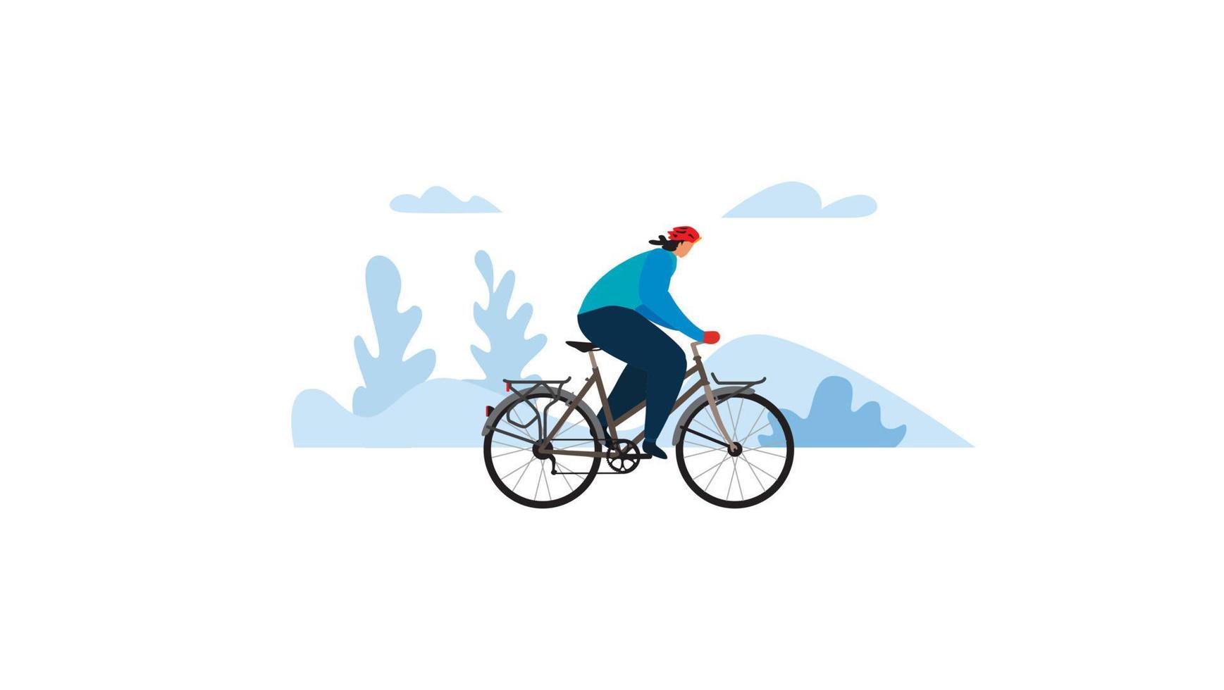 Flat Bike Tourism Composition vector