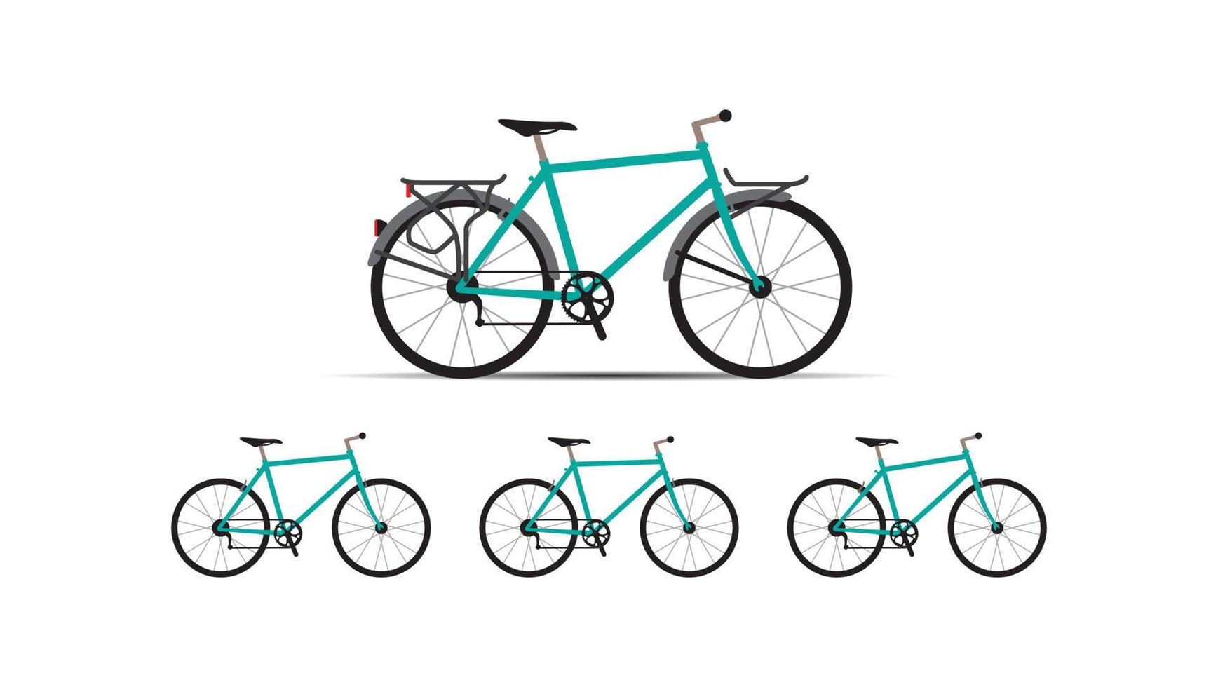 composición del turismo en bicicleta plana vector