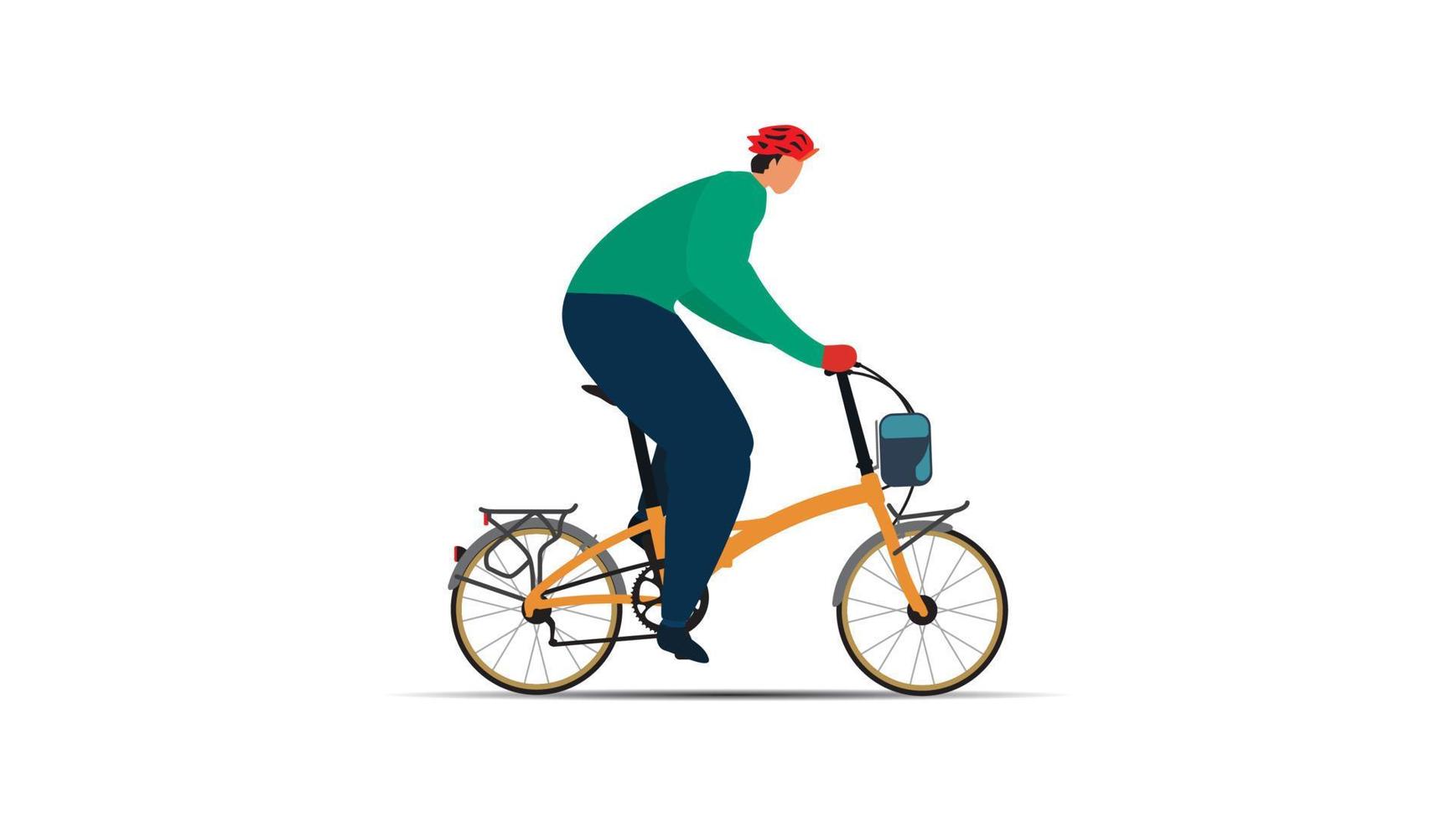 folding bike flat vector