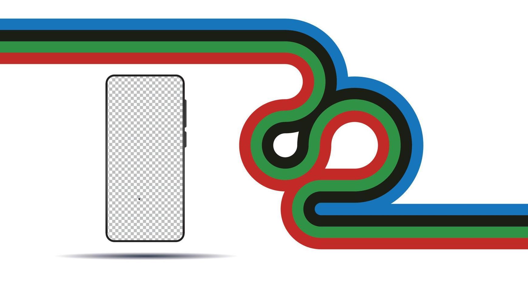 maqueta de teléfono inteligente. maqueta de dispositivo ui ux para plantilla de presentación. . marco de teléfono celular con plantillas aisladas de pantalla en blanco, vistas de diferentes ángulos de teléfono. vector