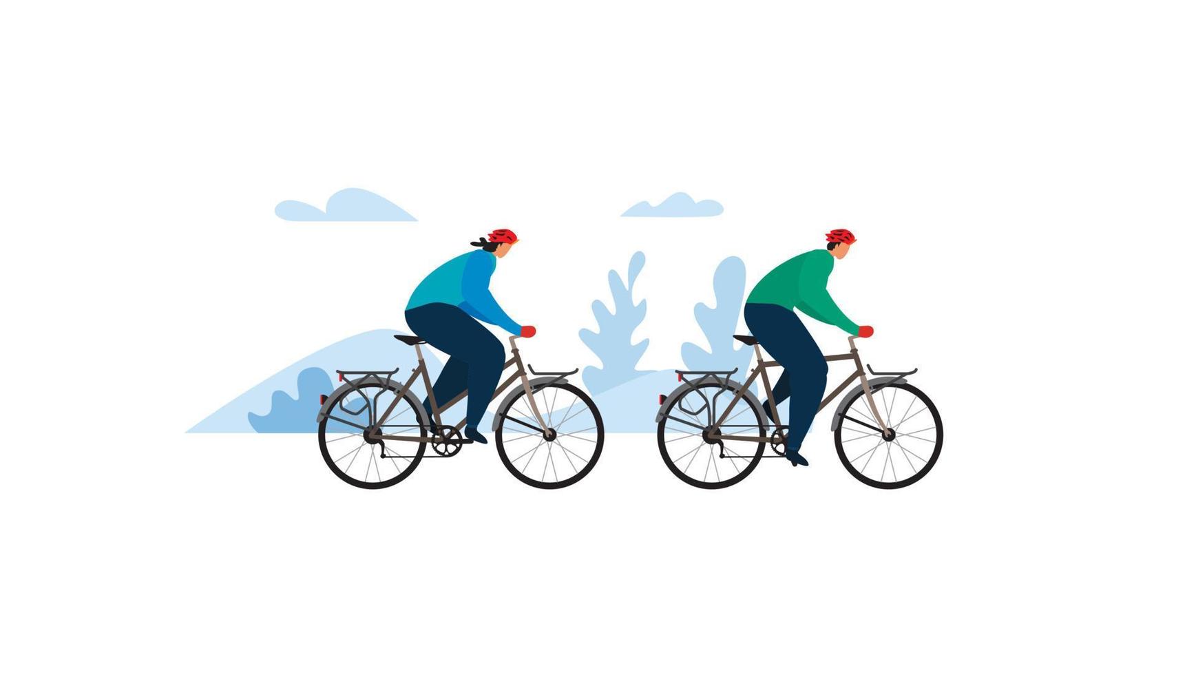 Flat Bike Tourism Composition vector