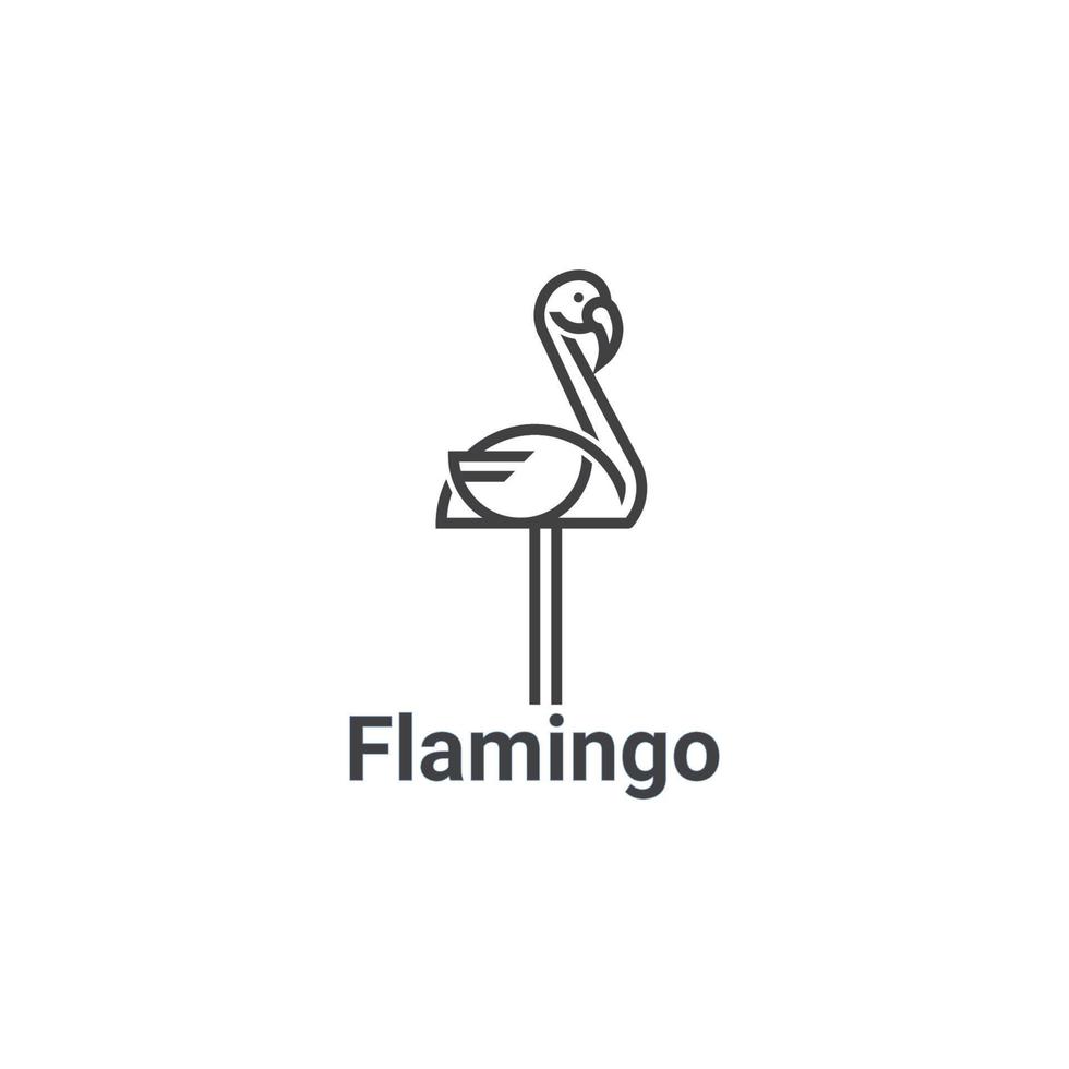 Icon Logo Flamingo concept in line art vector