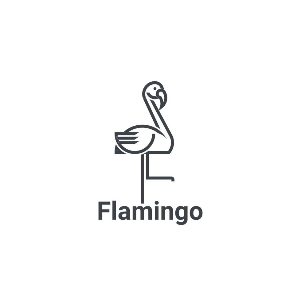 Icon Logo Flamingo concept in line art vector