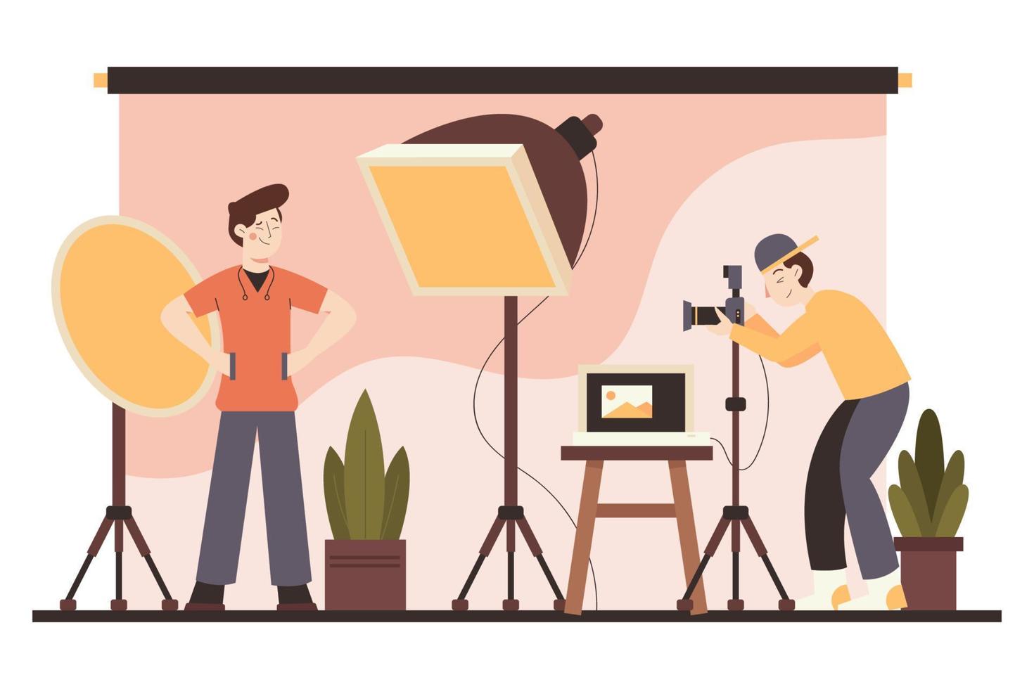 Professional Photographer Flat Illustration vector