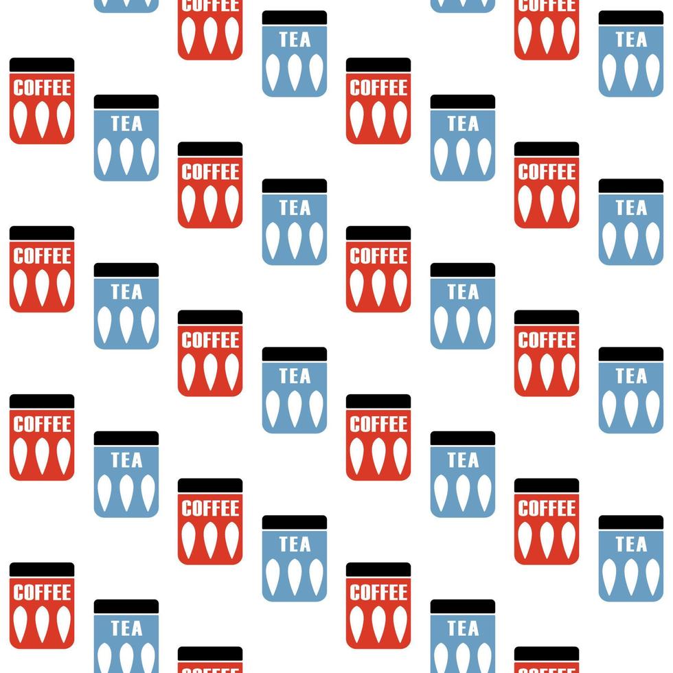 Seamless vector pattern with Tea and Coffee pots. Mid century modern style. Good for print.