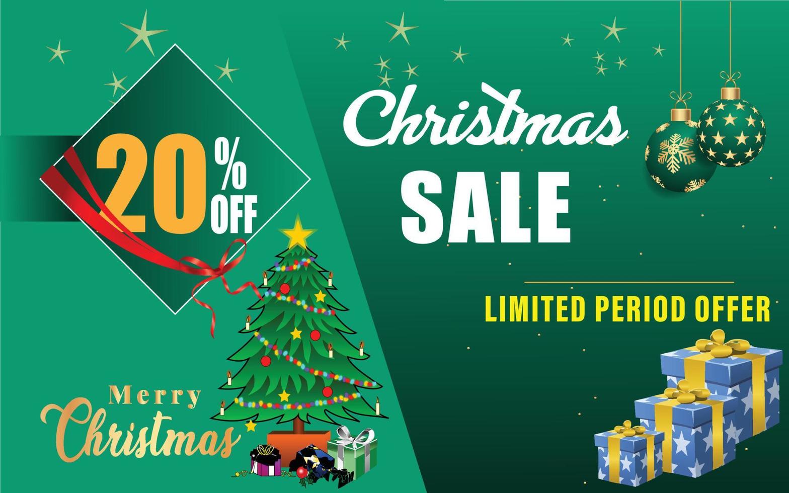 Christmas holiday sale 20 Percentage off vector