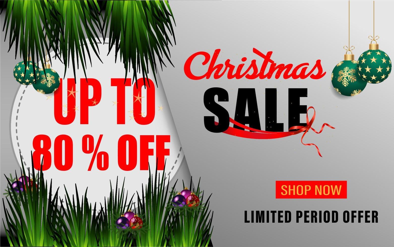 Christmas holiday sale 80 Percentage off vector