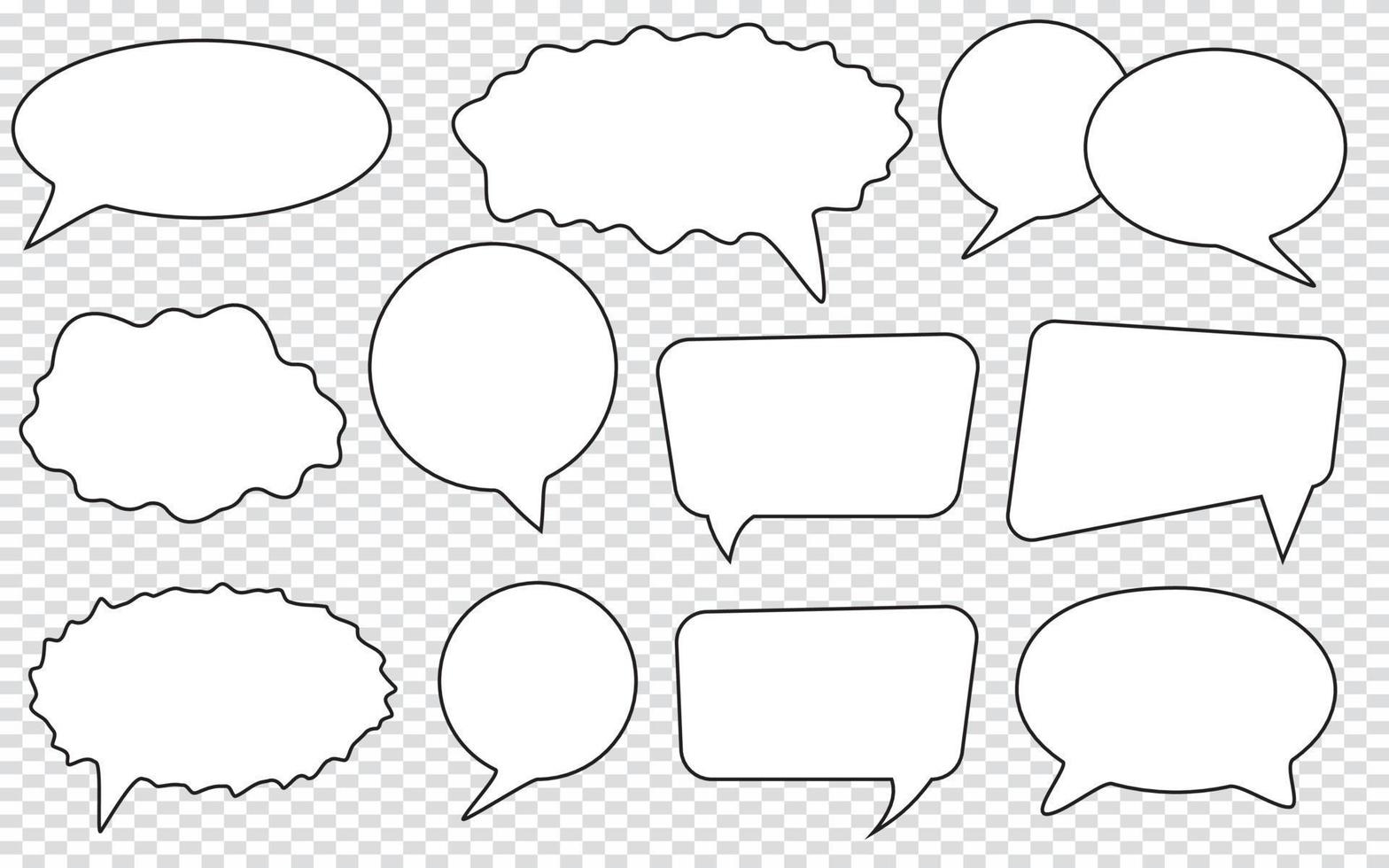 Big set of speech bubbles, Retro empty comic bubbles, Stickers, Vector ...