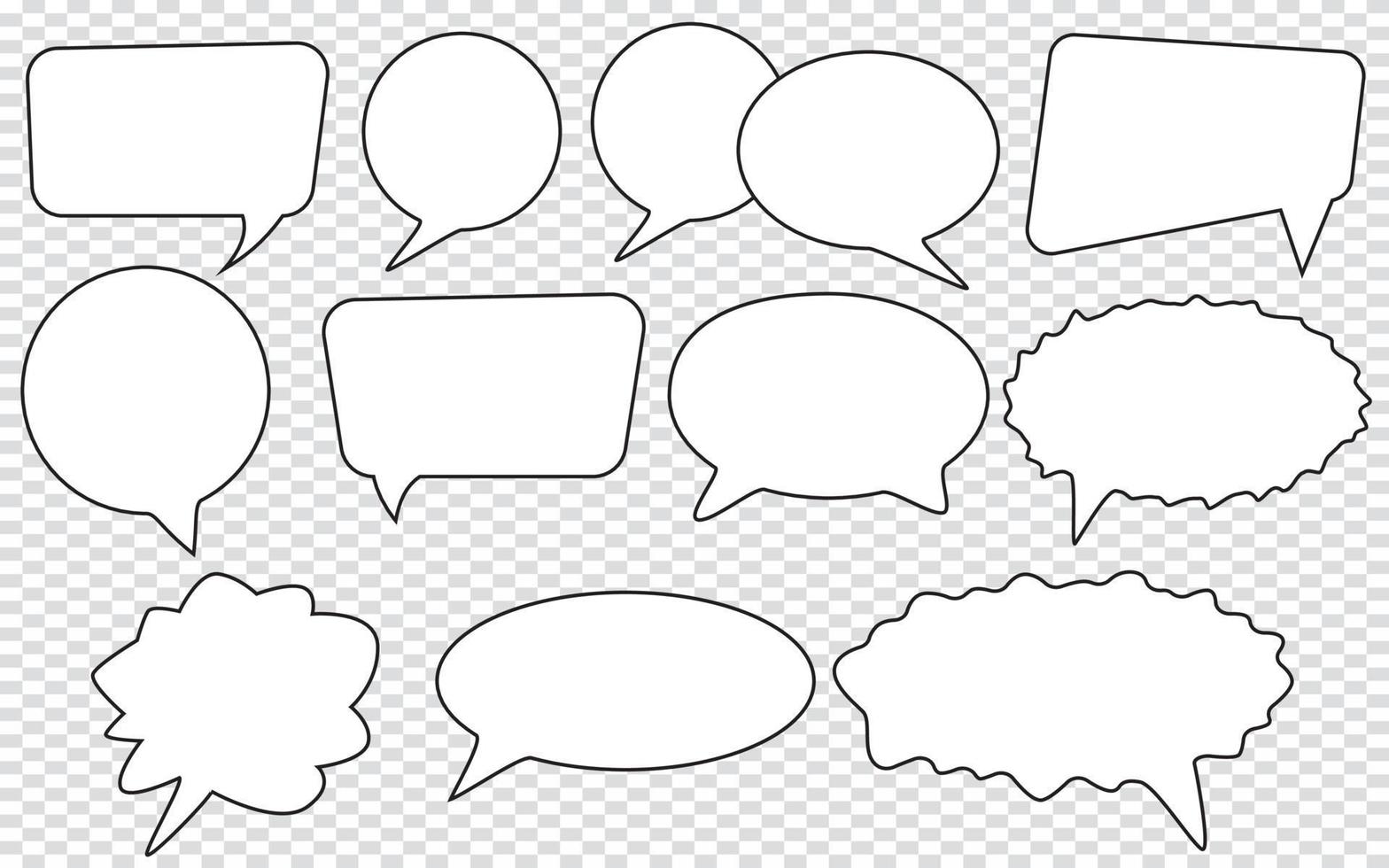 Big set of speech bubbles, Retro empty comic bubbles, Stickers, Vector illustration