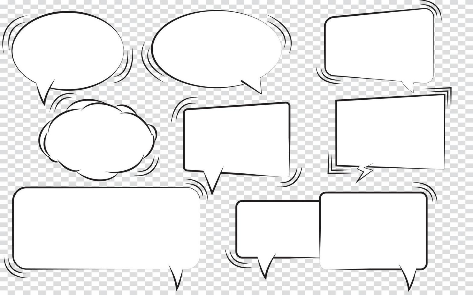 Vector illustration of a collection of cartoon style speech bubbles