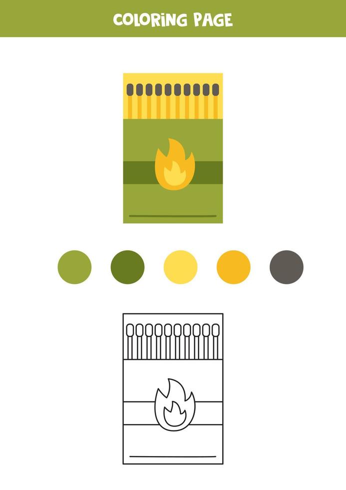 Color hand drawn matches. Worksheet for kids. vector