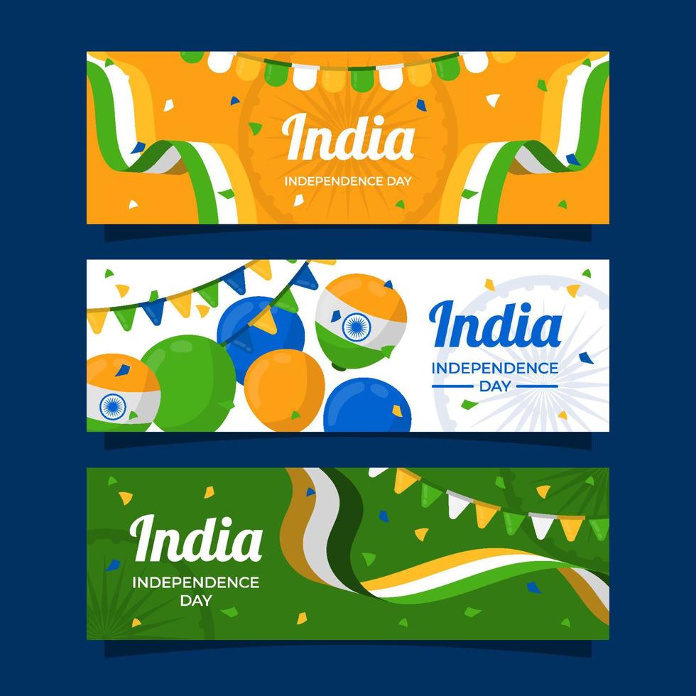 India Independence Day Festivity Banner Collection vector
