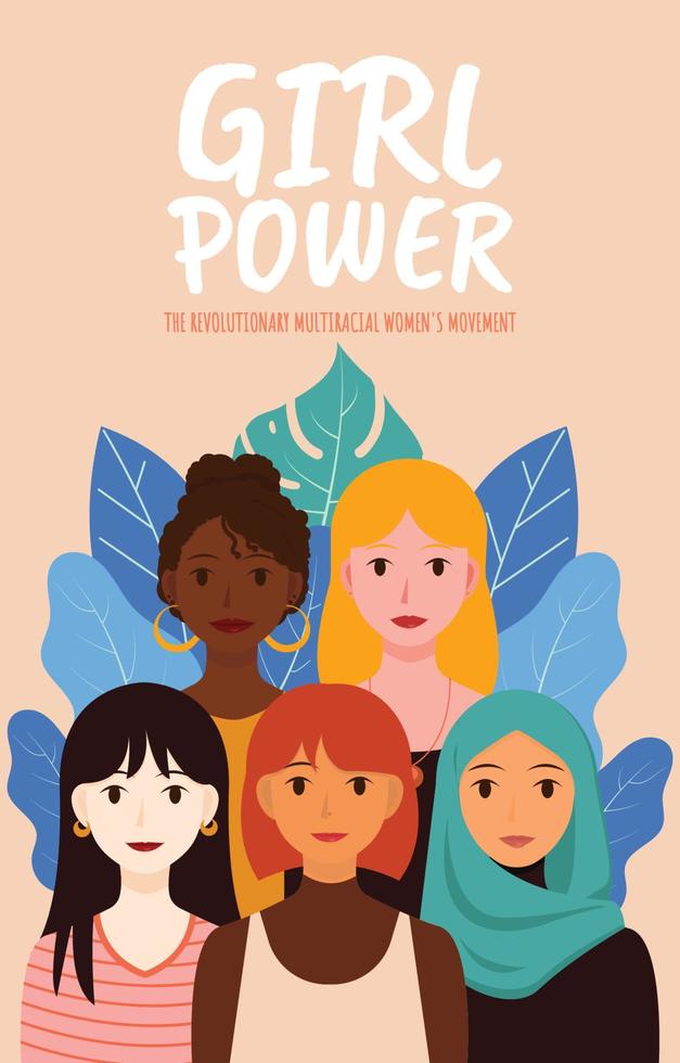 Multiracial Women's Campaign Poster vector