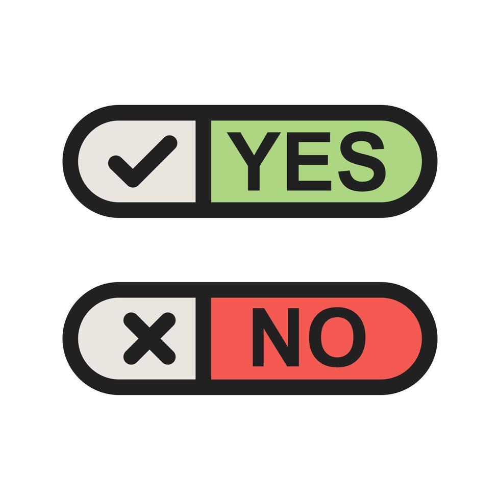 Yes No Option Filled Line Icon vector