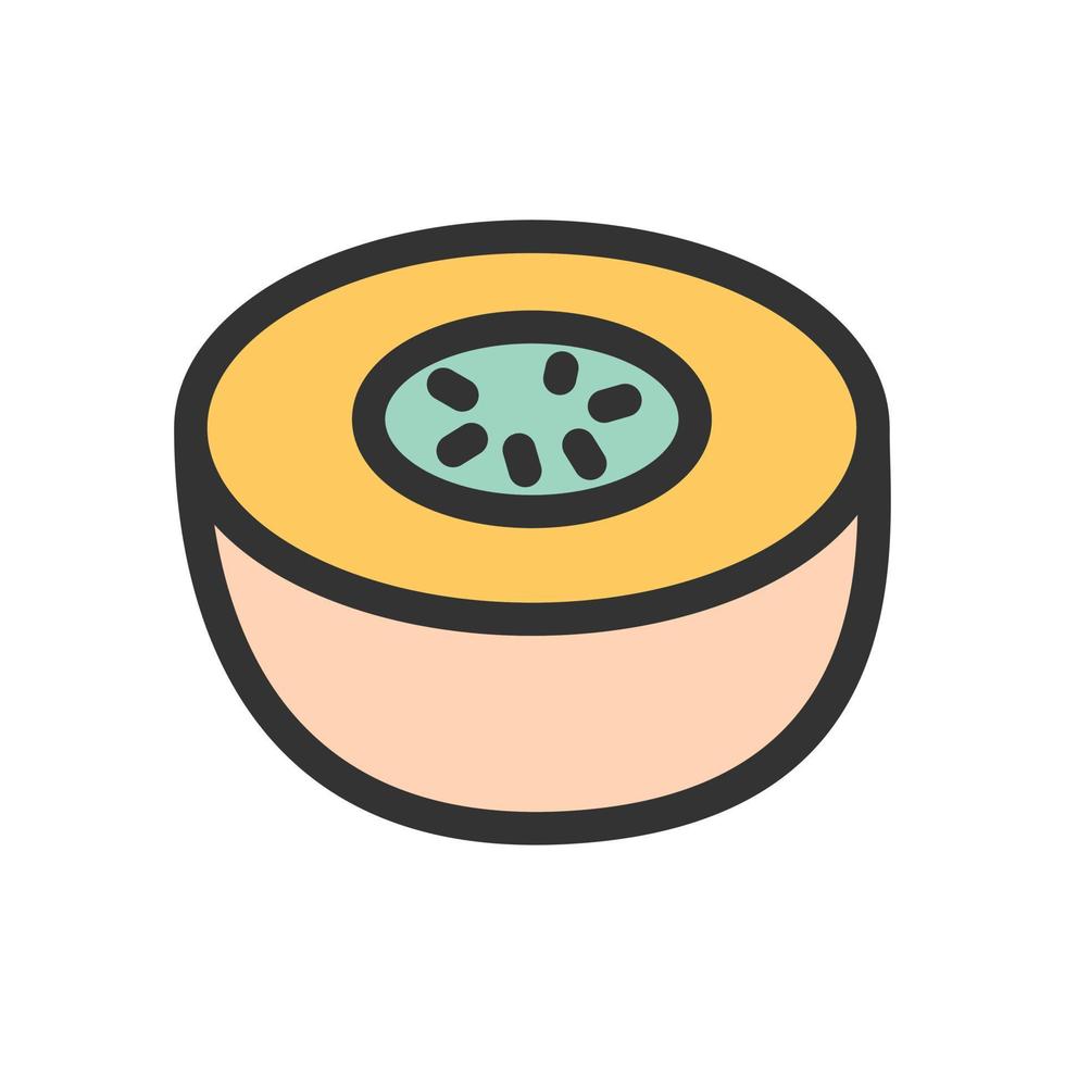 icono de línea llena de melón vector