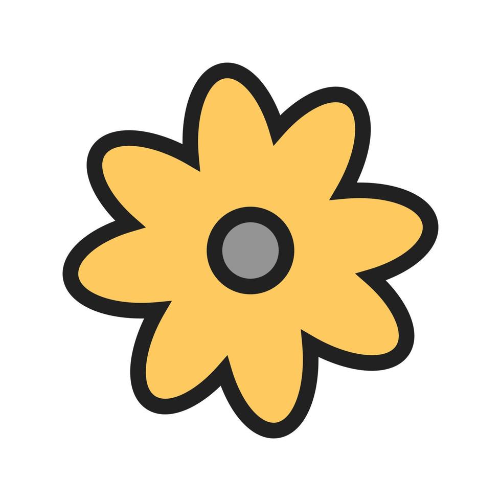 Flower Filled Line Icon vector