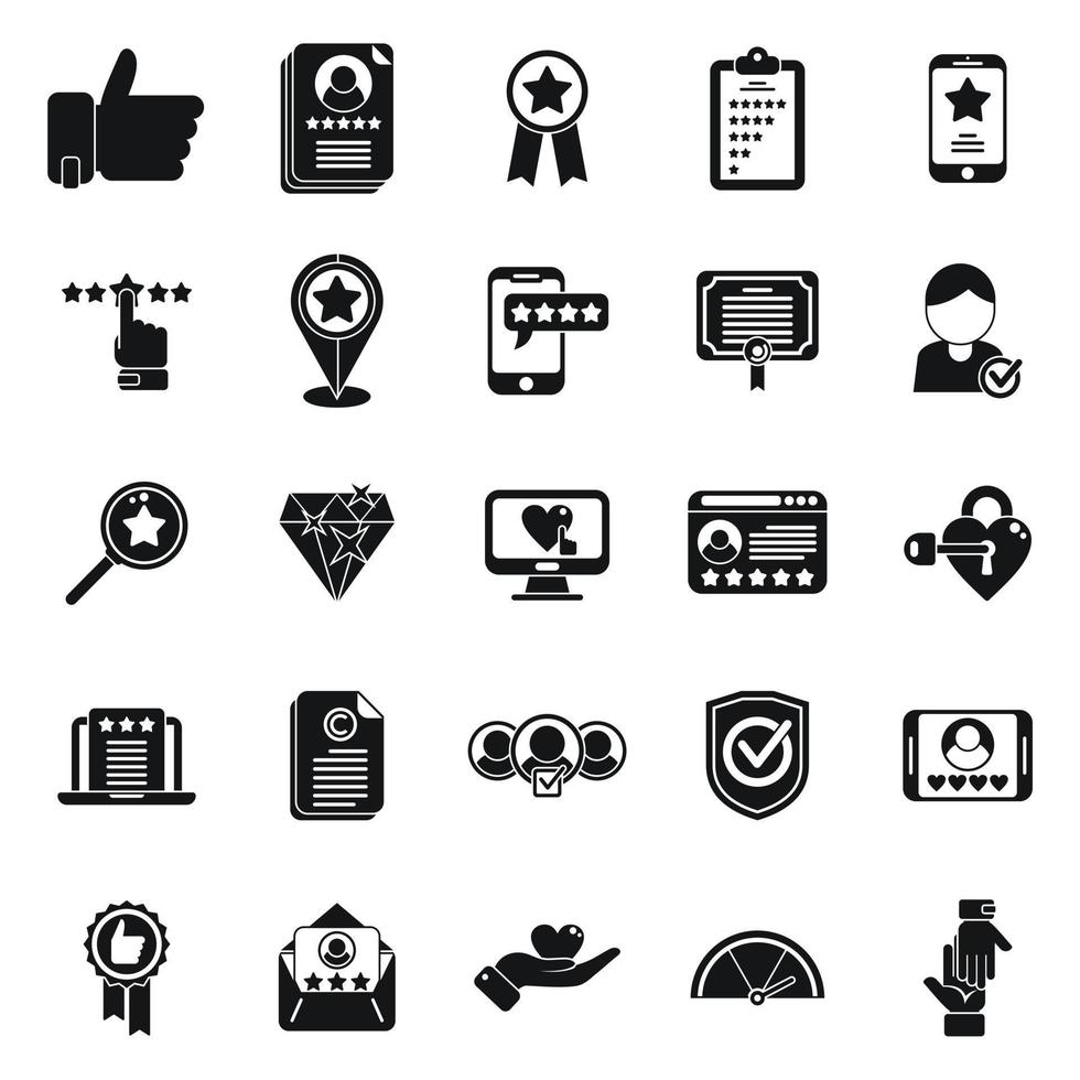Credibility icons set simple vector. Business adevertisement vector