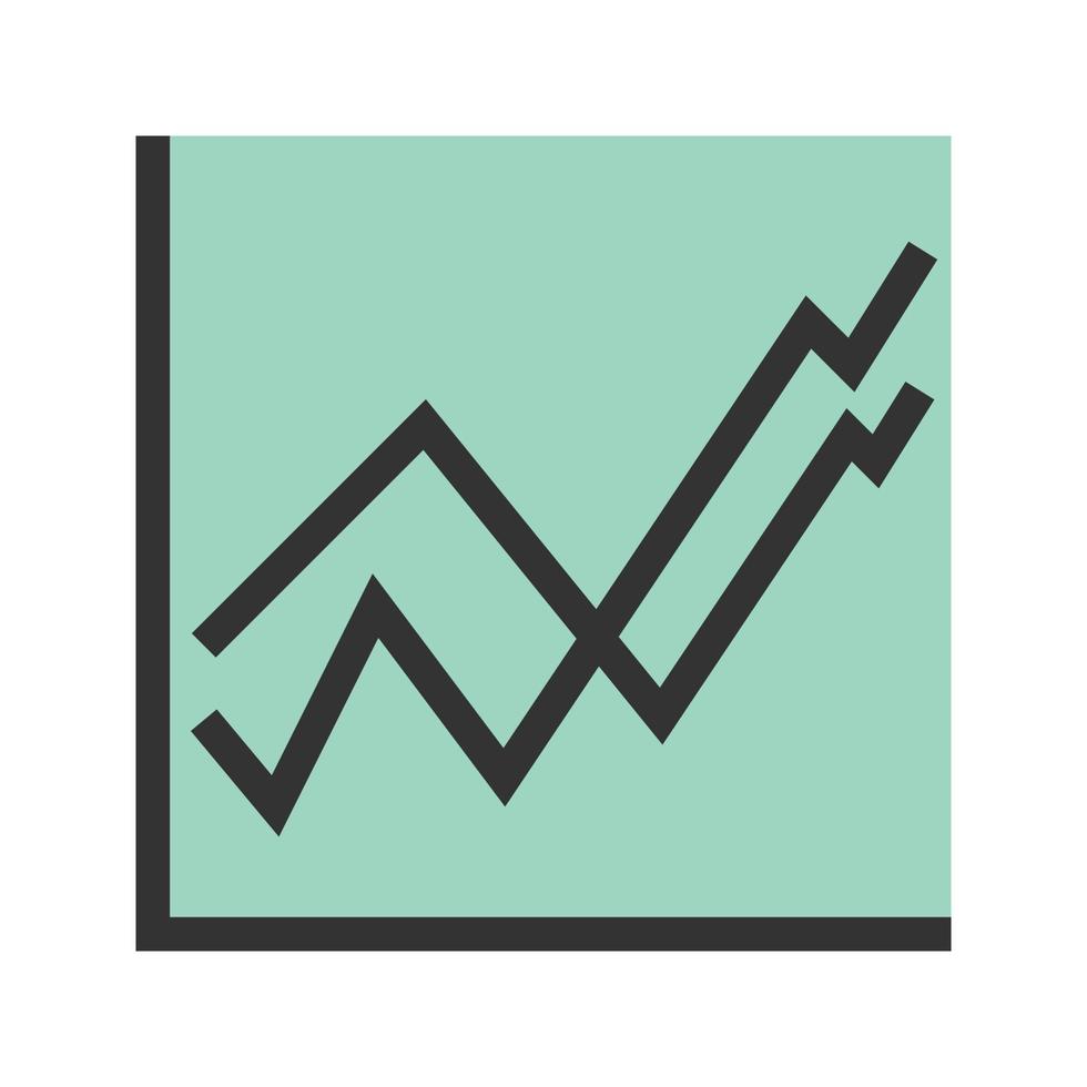 Upward Trend in Graph Filled Line Icon vector