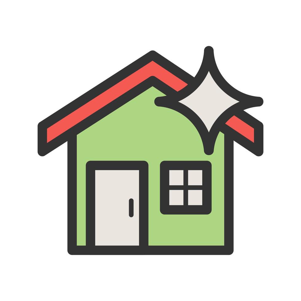 Clean House Filled Line Icon vector