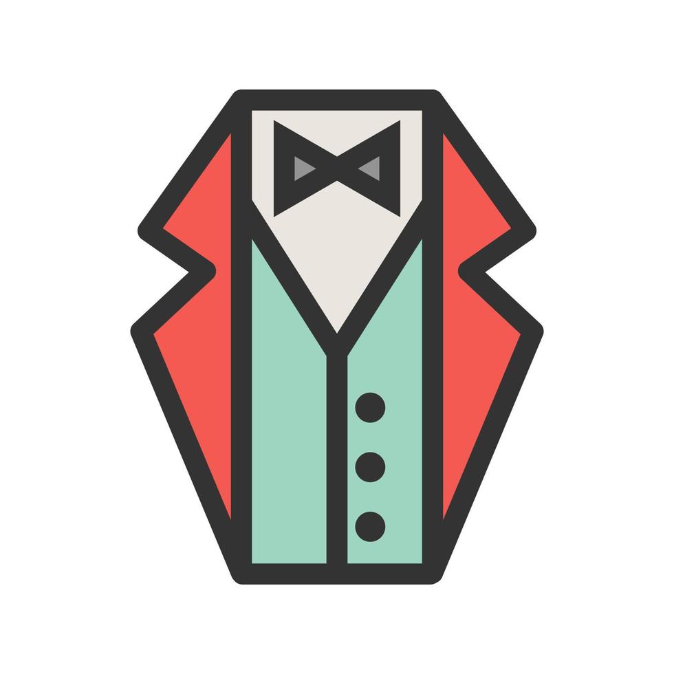 Men's Suit Filled Line Icon vector