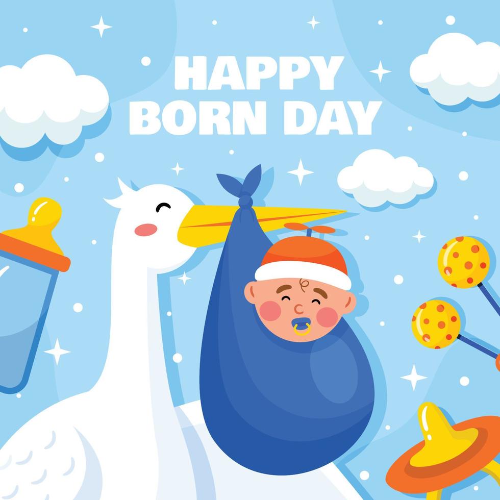 Happy Born Day Cute Concept vector