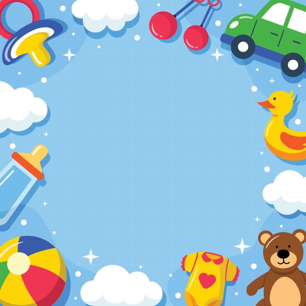 Born Day Cute Cartoon Background Concept vector