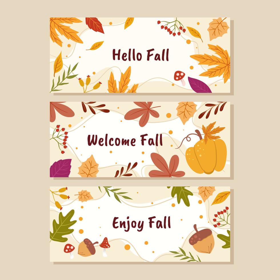 Fall Floral Banner vector