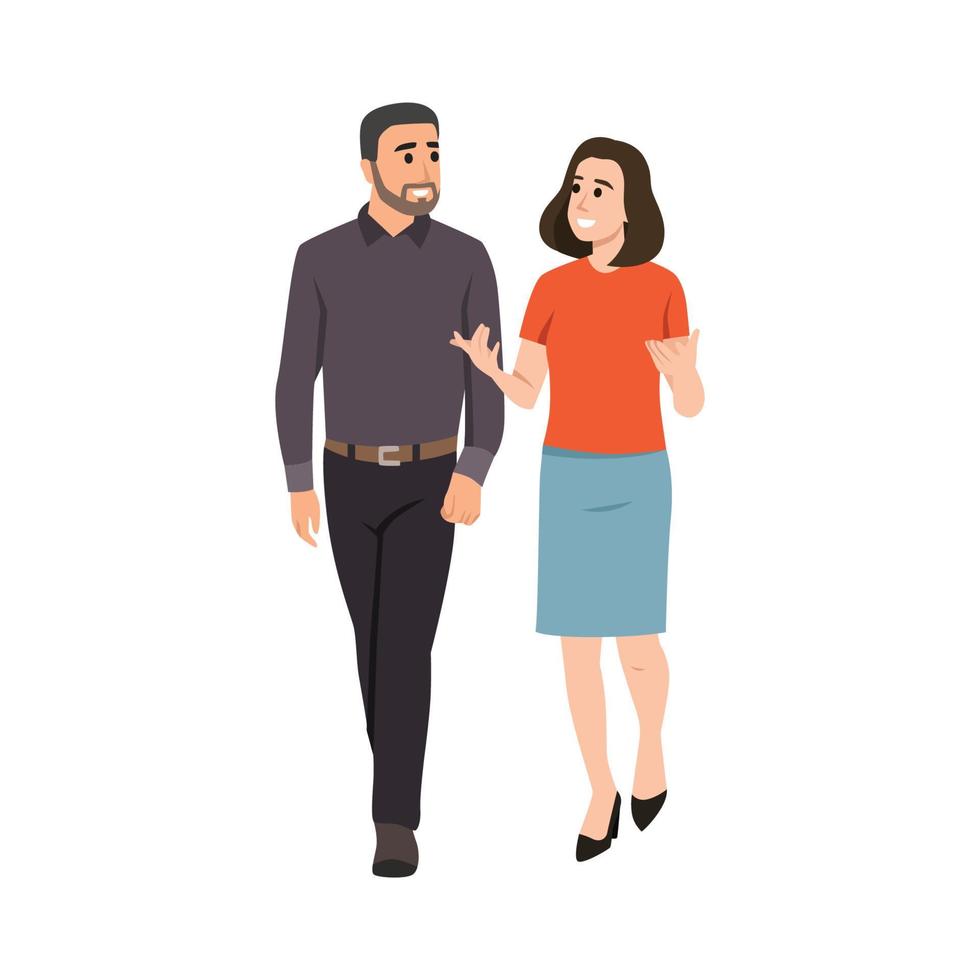 People walking while talking to each other illustration vector